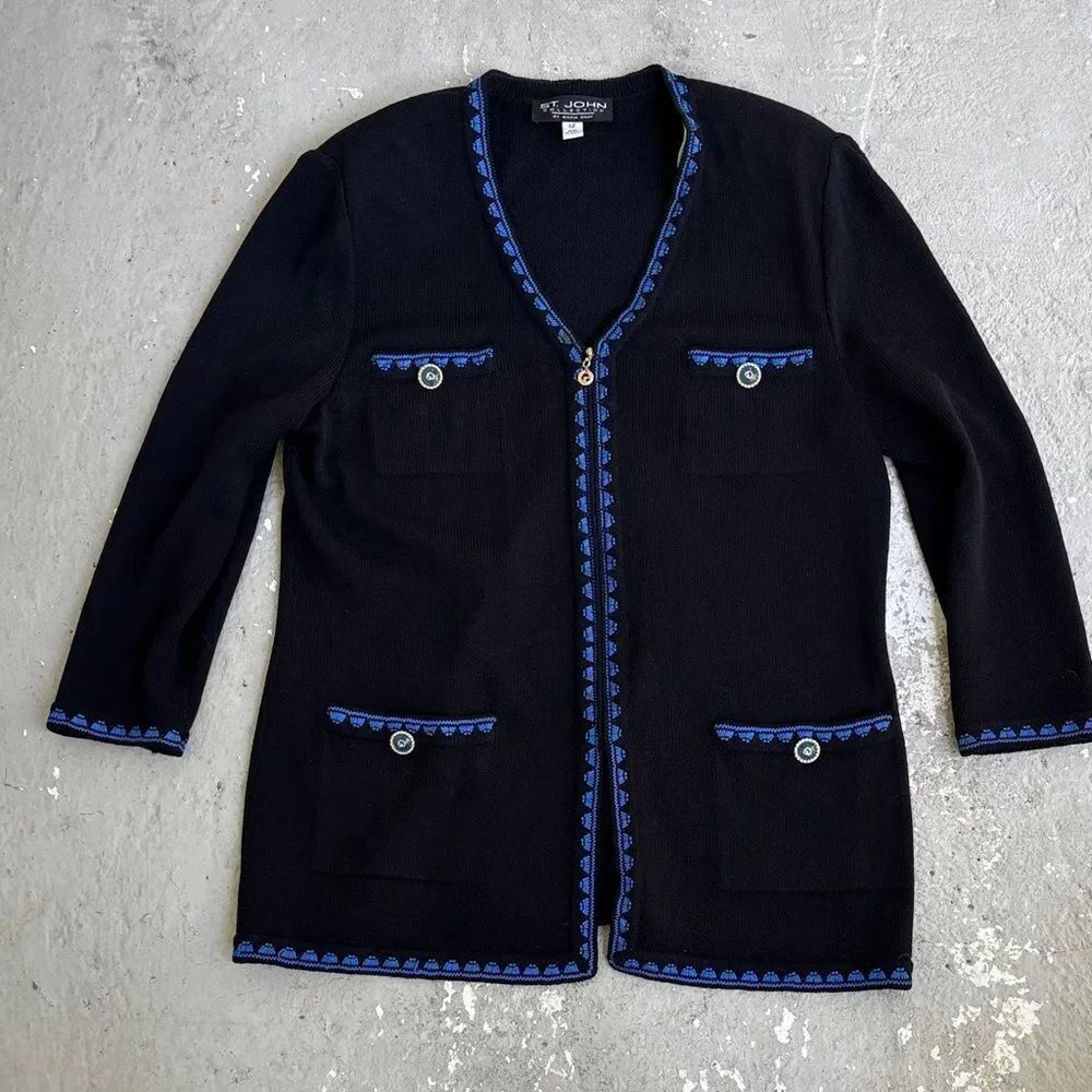 St. John knit zippered cardigan